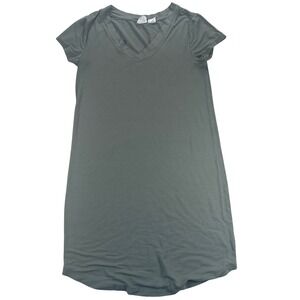 C&C California V-Neck T-Shirt Dress Women XS Olive Green Casual Minimalist